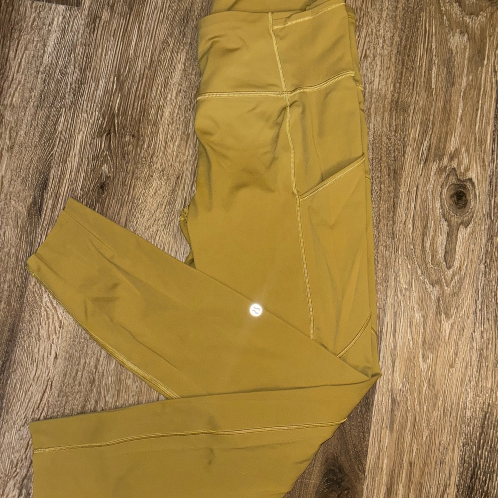 mustard lululemon leggings size 10